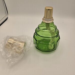 LAMPE BERGER Ondine Emerald Green Glass Brushed Gold Oil Fragrance Lamp Diffuser